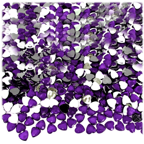 Rhinestones, Flatback, Heart, 4mm, 288-pc, Purple (Amethyst)