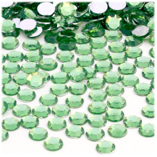 Rhinestones, Flatback, Round, 8mm, 1,000-pc, Light Green