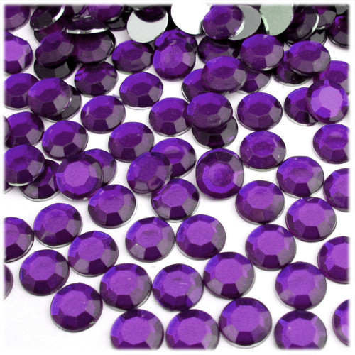 Rhinestones, Flatback, Round, 11mm, 1,000-pc, Purple (Amethyst)