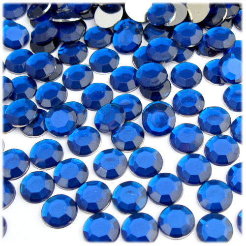 Rhinestones, Flatback, Round, 11mm, 144-pc, Royal Blue