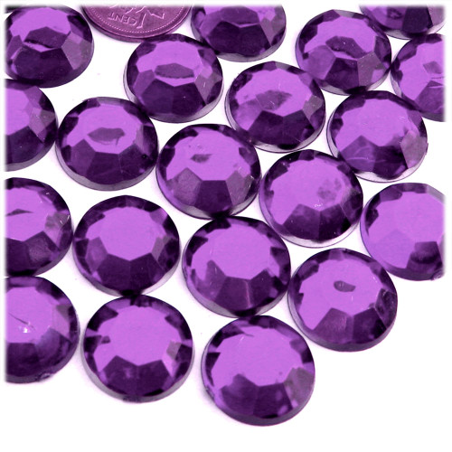 Rhinestones Flatback Round 20mm 144 Pc Purple Or Amethyst Crafts Outlet 7122