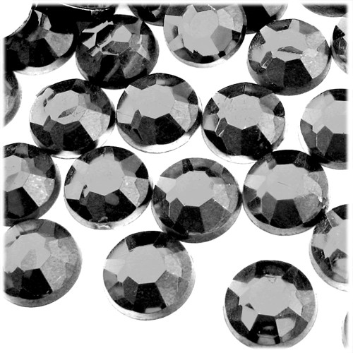 Rhinestones, Flatback, Round, 18mm, 1,000-pc, Charcoal Gray