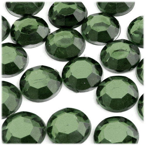 Rhinestones, Flatback, Round, 20mm, 1,000-pc, Olive Green