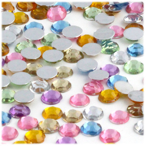 Rhinestones, Flatback, Rectangle, 9mm, 1,000-pc, Pastel Assortment