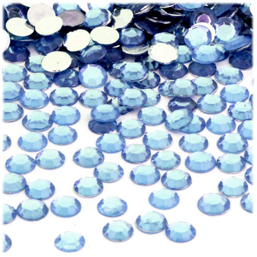 Rhinestones, Flatback, Round, 8mm, 144-pc, Light Baby Blue