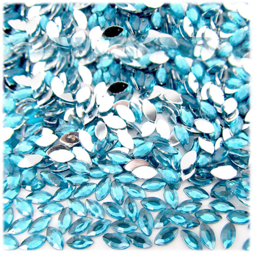 Rhinestones, Flatback, Eye, 4x8mm, 10,000-pc, Aqua Blue