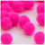 Acrylic Pom Pom, 25mm, 100-pc, Neon Pink