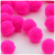 Acrylic Pom Pom, 25mm, 25-pc, Neon Pink