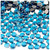 Rhinestones, Flatback, Round, 6mm, 144-pc, Aqua Blue