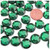 Rhinestones, Flatback, Round, 14mm, 144-pc, Emerald Green