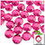 Flatback Rhinestones, Faceted Round, 14mm, 72-pc, Hot Pink
