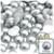 Half Dome Pearl, Plastic beads, 10mm, 144-pc, White Silver