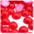 Plastic Pearl, Half Dome, 12mm, 10000-pc, Tulip Red
