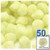 Acrylic Pom Pom, 38mm, 50-pc, Light Yellow