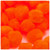 Acrylic Pom Pom, 51mm, 5-pc, Neon Orange