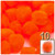 Acrylic Pom Pom, 51mm, 10-pc, Neon Orange