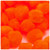 Acrylic Pom Pom, 51mm, 10-pc, Neon Orange