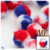 Acrylic Pom Pom, 51mm, 10-pc, Tri-Color Red White and Blue