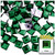 Rhinestones, Flatback, Round, Square, 10mm, 1,000-pc, Emerald Green