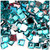 Rhinestones, Flatback, Round, Square, 10mm, 1,000-pc, Aqua Blue