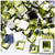 Rhinestones, Flatback, Square, 12mm, 144-pc, Olive Green