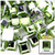 Rhinestones, Flatback, Square, 14mm, 144-pc, Light Green