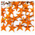 Rhinestones, Flatback, Star, 12mm, 1,000-pc, Orange