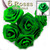Artificial Flowers, Ribbon Roses, 1.0-inch, Bright Green