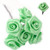 Artificial Flowers, Ribbon Roses, 1.0-inch, Pistachio Green