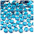 Rhinestones, Flatback, Round, 7mm, 1,000-pc, Aqua Blue