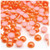 Half Dome Pearl, Plastic beads, 7mm, 1,000-pc, Fire Orange