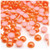 Half Dome Pearl, Plastic beads, 7mm, 144-pc, Fire Orange