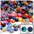 Half Dome Pearl, Plastic beads, 7mm, 144-pc, Jewel Tone Mix