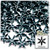 Starflake bead, SnowFlake, Cartwheel, Opaque, 18mm, 50-pc, Black