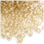 Pony Beads, Transparent, Glitter, 6x9mm, 100-pc, Golden Glitter