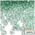 Pony Beads, Transparent, Glitter, 6x9mm, 1,000-pc, green glitter