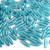 Plastic Speghetti Beads, Transparent, 19x6mm, 25-pc, Turquoise