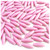 Plastic Speghetti Beads, Opaque, 19x6mm, 25-pc, Pink