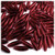 Plastic Speghetti Beads, Transparent, 19x6mm, 1,000-pc, Raspberry Red