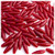 Plastic Speghetti Beads, Opaque, 19x6mm, 25-pc, Red