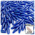 Plastic Speghetti Beads, Opaque, 19x6mm, 100-pc, Royal Blue