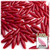 Plastic Speghetti Beads, Opaque, 19x6mm, 1,000-pc, Red