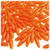 Plastic Speghetti Beads, Opaque, 19x6mm, 100-pc, Orange