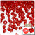 Plastic Bicone Beads, Transparent, 6mm, 200-pc, Ruby Red