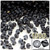 Plastic Bicone Beads, Transparent, 6mm, 1,000-pc, Charcoal Gray