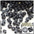 Plastic Bicone Beads, Transparent, 8mm, 1,000-pc, Charcoal Gray