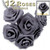 Artificial Flowers, Ribbon Roses, 0.75-inch, Gray