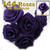 Artificial Flowers, Ribbon Roses, 0.75-inch, 6 Bundles, Purple