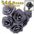 Artificial Flowers, Ribbon Roses, 0.75-inch, 6 Bundles, Gray