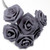 Artificial Flowers, Ribbon Roses, 0.75-inch, 6 Bundles, Gray